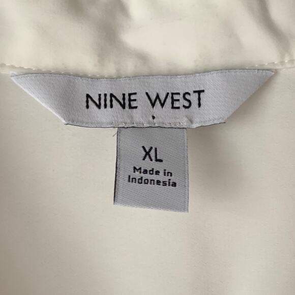 Nine West White Button Up Shirt Long Sleeve with Pocket Size XL - Picture 10 of 15